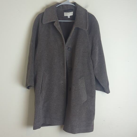 Vintage Lambswool Silk & Mohair Button Down Single Breasted Pea Coat Women's 12 - Picture 9 of 10